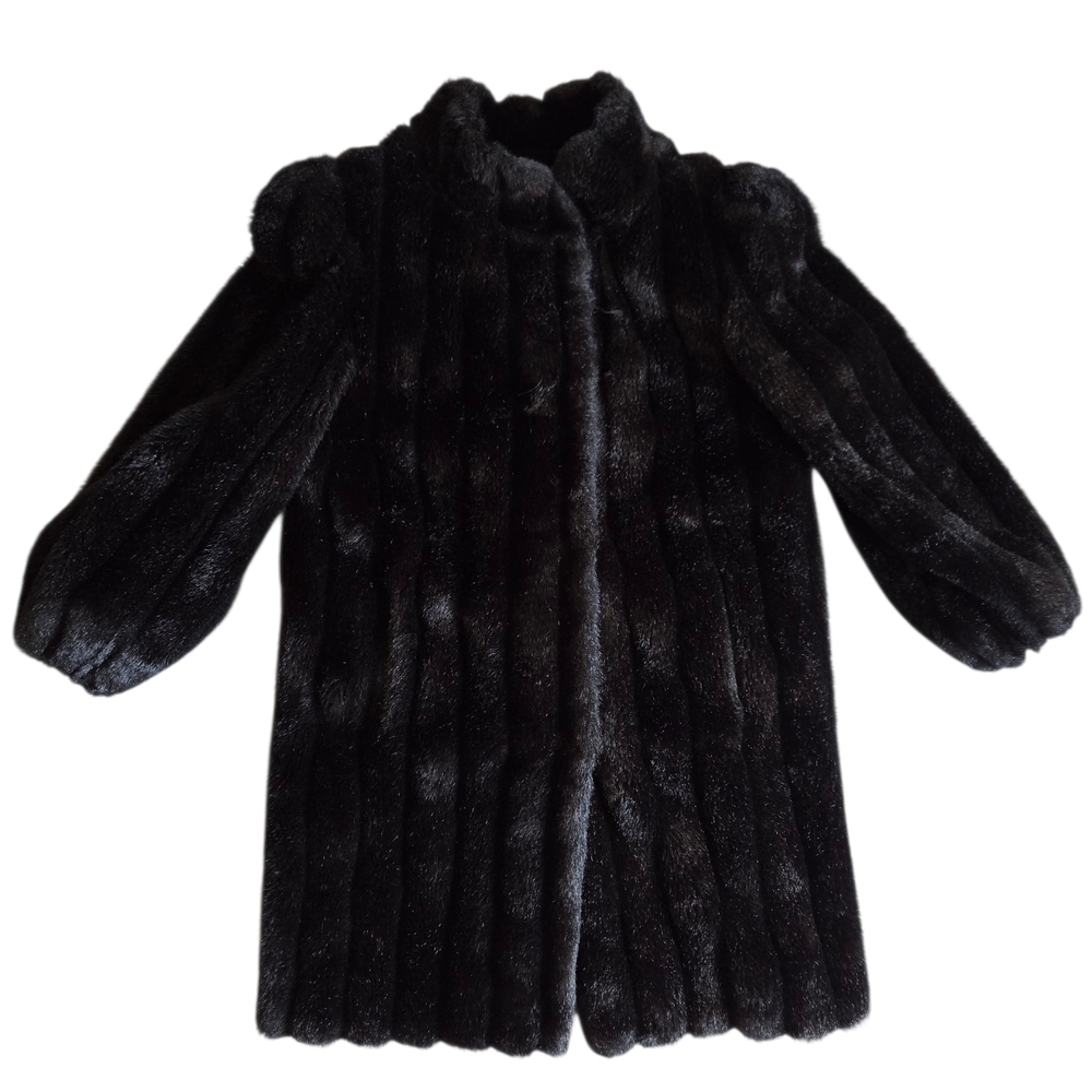 Style VI LTD Vintage Black Faux Fur Coat Small